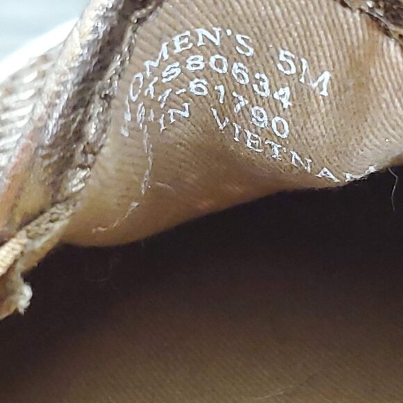 ❤️403 Sperry Seaside Perforated Platinum Metallic Gold Slip-On Sneaker - Picture 10 of 12